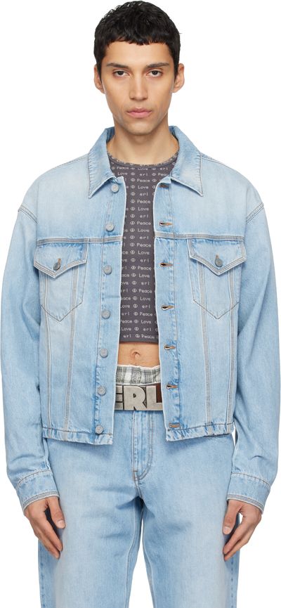 ERL ERL Blue Woven Denim Jacket