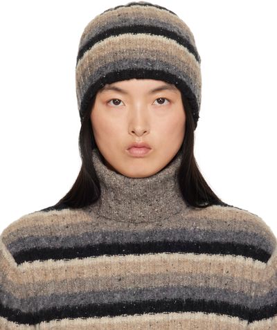 ERL ERL Brown & Black Striped Beanie