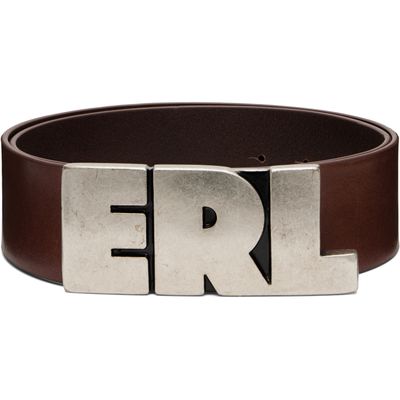 ERL ERL Brown 'ERL' Large Leather Belt