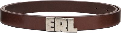 ERL ERL Brown 'ERL' Skinny Leather Belt