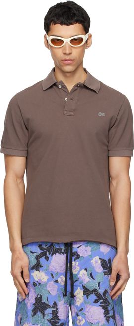 ERL ERL Brown Logo Patch Polo