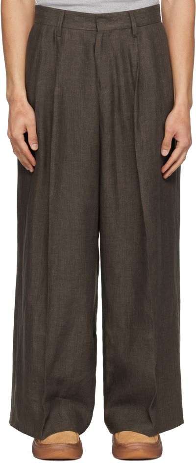 ERL ERL Brown Pleated Suit Trousers
