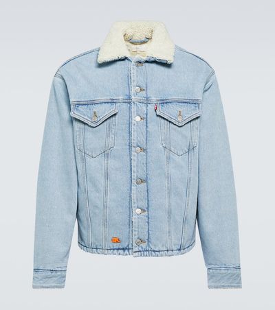 ERL ERL Faux fur-trimmed denim jacket