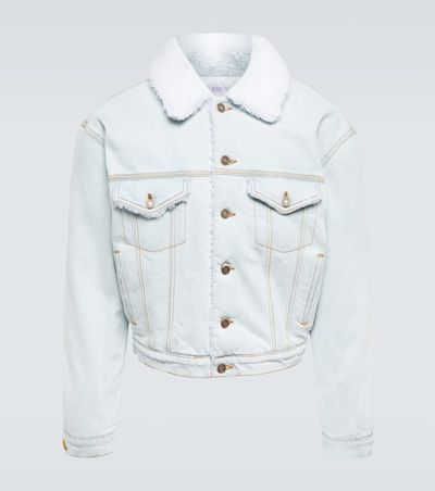 ERL ERL Faux shearling-trimmed denim jacket