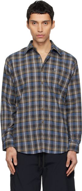 ERL ERL Gray & Blue Check Shirt