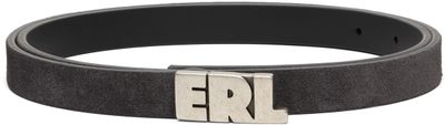 ERL ERL Gray 'ERL' Leather Belt