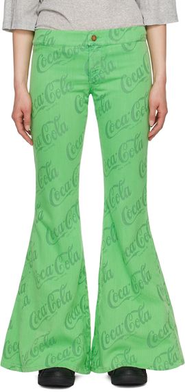 ERL ERL Green Jacquard Jeans
