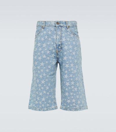 ERL ERL Jacquard cotton denim shorts