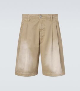 ERL ERL Pleated cotton twill Bermuda shorts