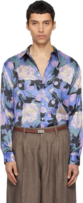 ERL ERL Purple Flowers Shirt