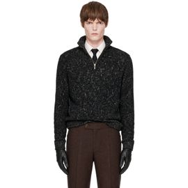 Ernest W. Baker Ernest W. Baker Black & Off-White Half-Zip Sweater