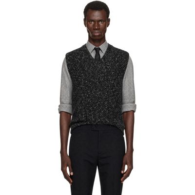 Ernest W. Baker Ernest W. Baker Black & Off-White Tweed Vest