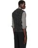 Ernest W. Baker Ernest W. Baker Black & Off-White Tweed Vest - 3