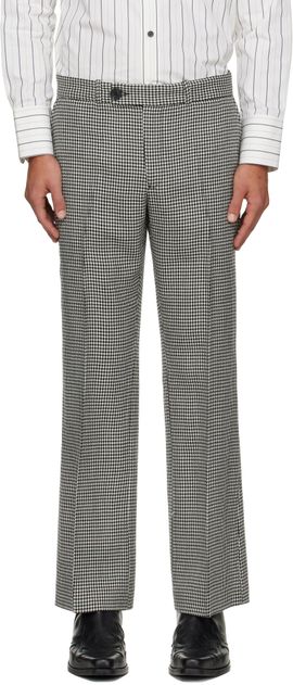 Ernest W. Baker Ernest W. Baker Black & White Loose Fit Flare Trousers