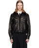 Ernest W. Baker Ernest W. Baker Black Aviator Leather Bomber Jacket - 1