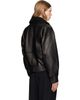 Ernest W. Baker Ernest W. Baker Black Aviator Leather Bomber Jacket - 3
