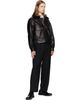Ernest W. Baker Ernest W. Baker Black Aviator Leather Bomber Jacket - 4