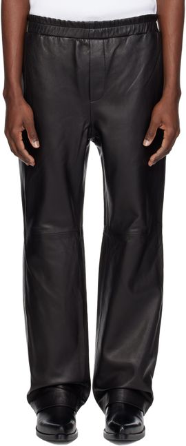 Ernest W. Baker Ernest W. Baker Black Elastic Waist Leather Pants