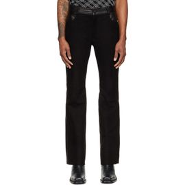 Ernest W. Baker Ernest W. Baker Black Five Pocket Leather & Suede Trousers