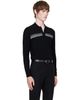 Ernest W. Baker Ernest W. Baker Black Gradient Stripped Polo Sweater - 2