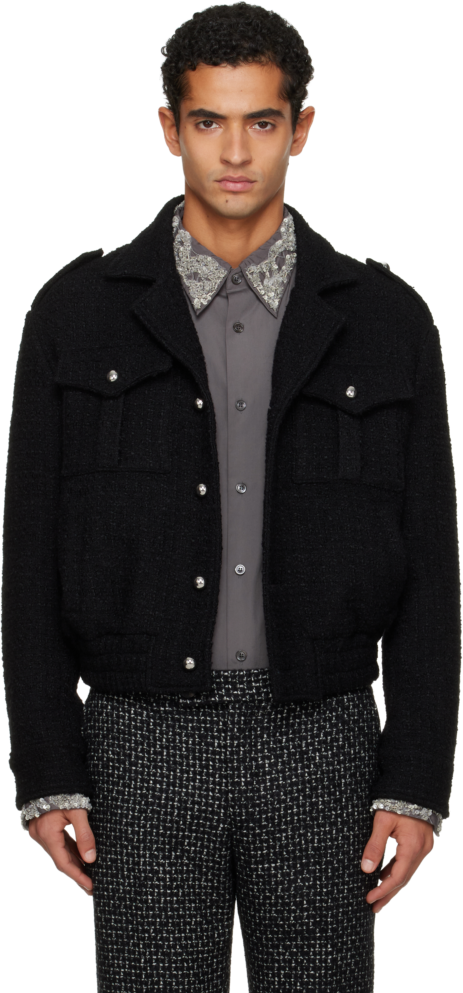 Ernest W. Baker - Black Military Bomber Jacket