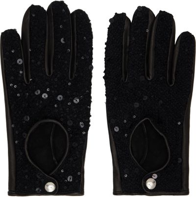 Ernest W. Baker Ernest W. Baker Black Sequin Driving Gloves
