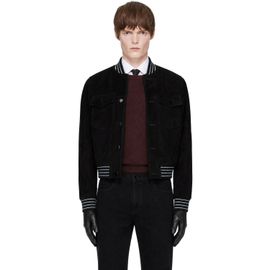 Ernest W. Baker Ernest W. Baker Black Suede Varsity Jacket