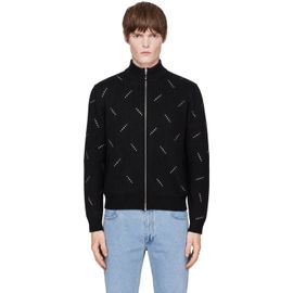 Ernest W. Baker Ernest W. Baker Black Swarovski Embellished Knit Track Jacket