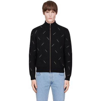 Ernest W. Baker Ernest W. Baker Black Swarovski Embellished Knit Track Jacket