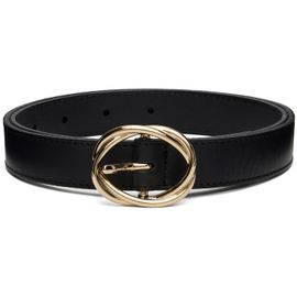 Ernest W. Baker Ernest W. Baker Black Twisted Buckle Leather Belt