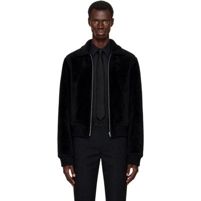 Ernest W. Baker Ernest W. Baker Black Zip Shearling Jacket