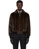 Ernest W. Baker Ernest W. Baker Brown Faux-Mink Harrington Jacket - 1