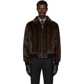 Ernest W. Baker Ernest W. Baker Brown Faux-Mink Harrington Jacket