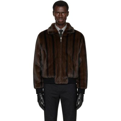 Ernest W. Baker Ernest W. Baker Brown Faux-Mink Harrington Jacket