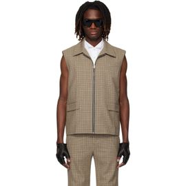 Ernest W. Baker Ernest W. Baker Brown Sleeveless Tailored Jacket Vest