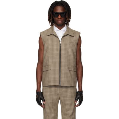 Ernest W. Baker Ernest W. Baker Brown Sleeveless Tailored Jacket Vest