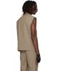 Ernest W. Baker Ernest W. Baker Brown Sleeveless Tailored Jacket Vest - 3