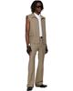 Ernest W. Baker Ernest W. Baker Brown Sleeveless Tailored Jacket Vest - 4