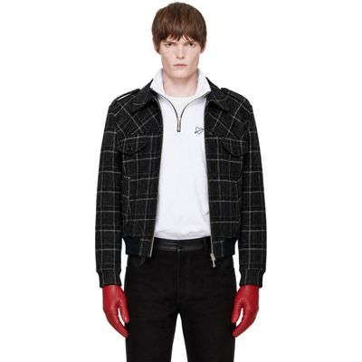Ernest W. Baker Ernest W. Baker Gray Check Bomber Jacket