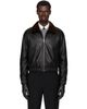 Ernest W. Baker Ernest W. Baker SSENSE Exclusive Black Leather Harrington Jacket - 1
