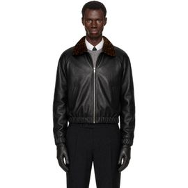 Ernest W. Baker Ernest W. Baker SSENSE Exclusive Black Leather Harrington Jacket