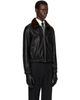 Ernest W. Baker Ernest W. Baker SSENSE Exclusive Black Leather Harrington Jacket - 2
