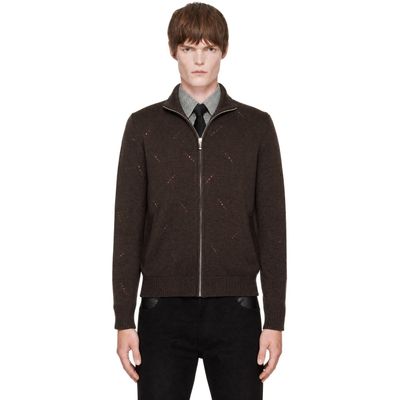 Ernest W. Baker Ernest W. Baker SSENSE Exclusive Brown Crystal Embellished Track Jacket