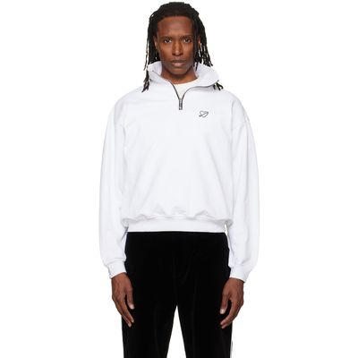 Ernest W. Baker Ernest W. Baker SSENSE Exclusive White Heart Half-Zip Sweatshirt