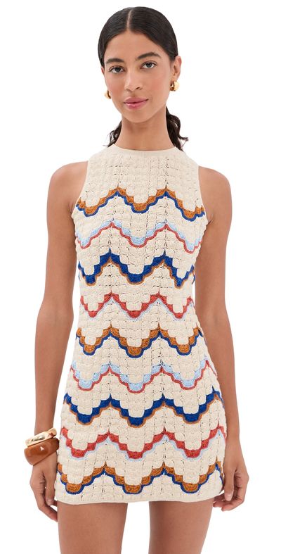 ESCVDO ESCVDO Alma Sleeveless Mini Dress Ivory/Multi