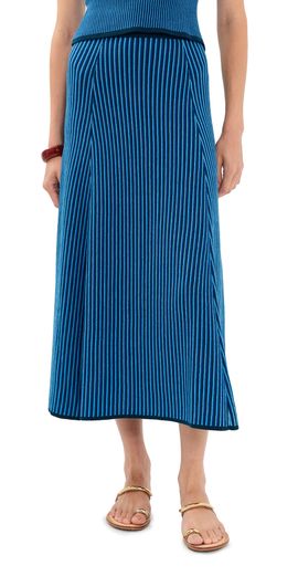 ESCVDO ESCVDO Lienzo Knit Midi Skirt Blues