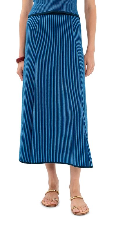 ESCVDO ESCVDO Lienzo Knit Midi Skirt Blues