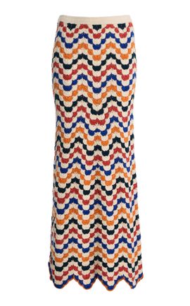 ESCVDO ESCVDO Ursula Crocheted Cotton Midi Skirt