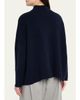 Eskandar 3/4 Width High Neck Cardigan- Mid Length - 3