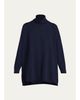 Eskandar Cashmere A-Line Scrunch Neck Sweater - Long Length - 1
